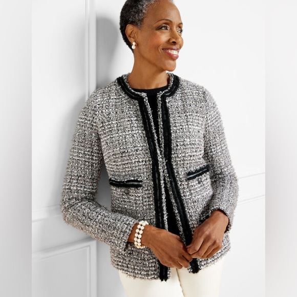 Talbots TWINKLING TWEED KNIT JACKET - Picture 1 of 8